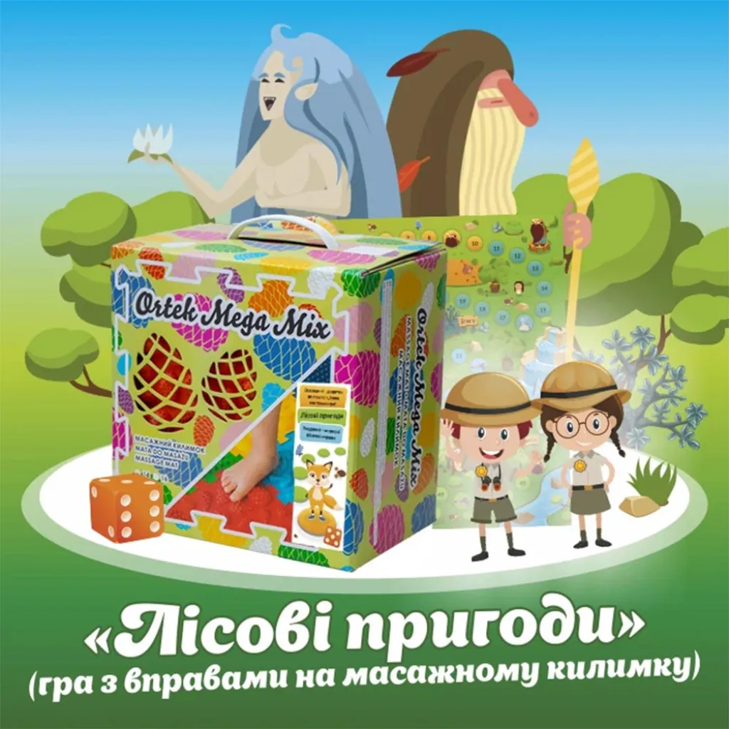 Массажный коврик Ortek из 14 элементов + игра «Лесные приключения» Массажный коврик Ortek из 14 элементов + игра «Лесные приключения»