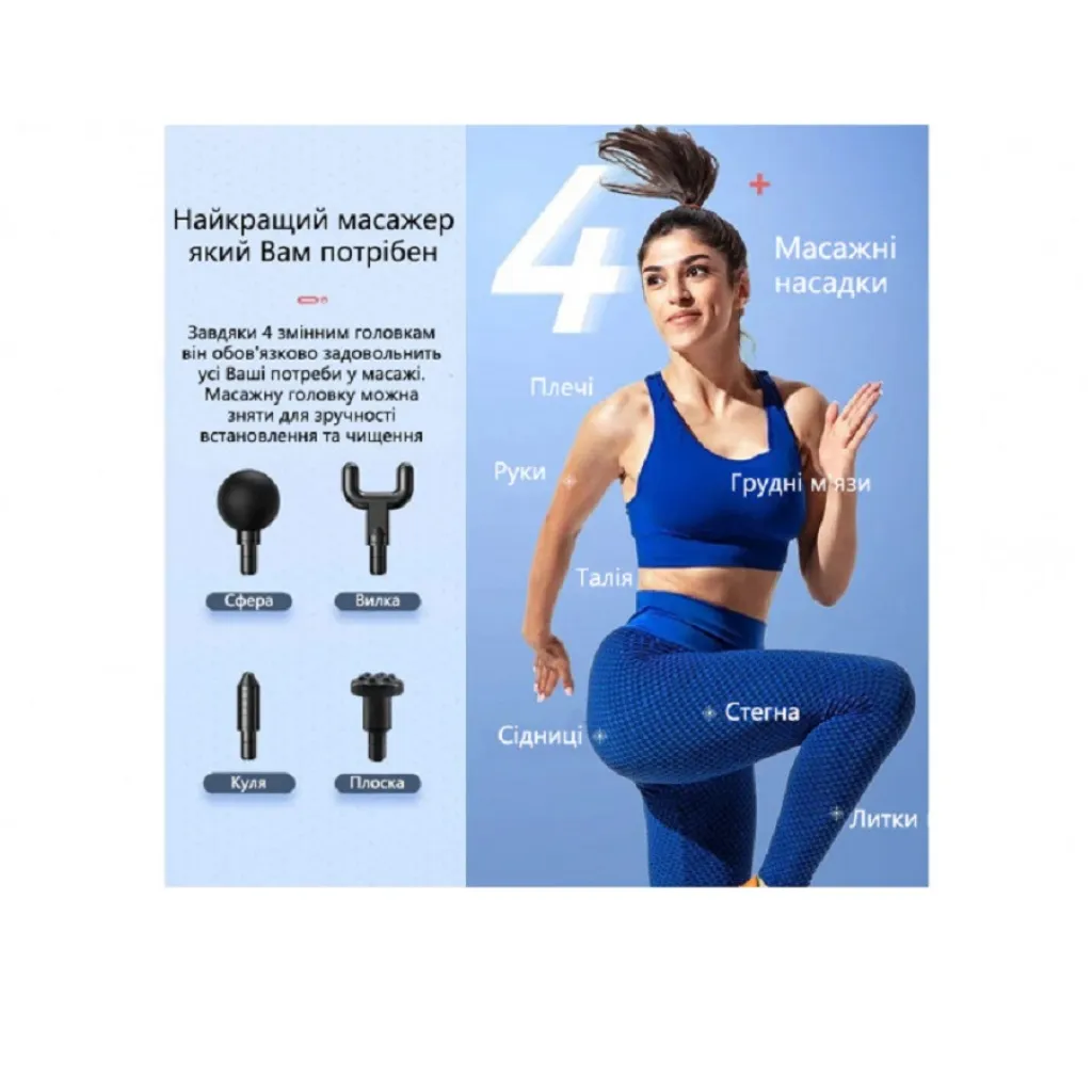 Массажер для тела EasyFit Impact с 4-ма насадками EF-2071 Массажер для тела EasyFit Impact с 4-ма насадками EF-2071