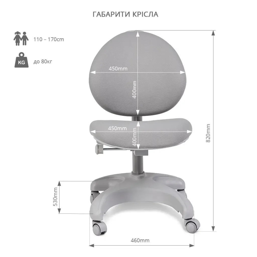 Зростаючий комплект для школярів парта FunDesk Pensare Grey + дитяче крісло FunDesk Cielo Pink