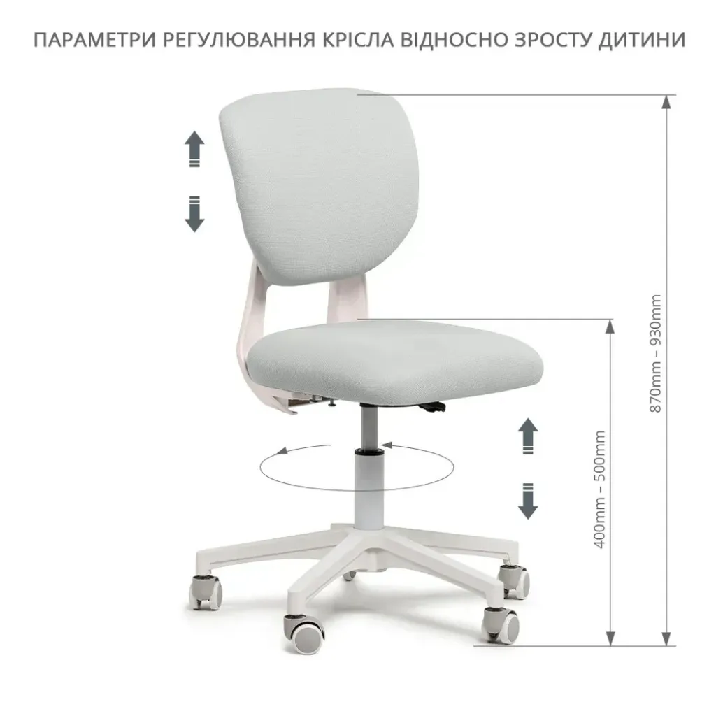 Комплект для підлітка парта-трансформер Fundesk Fiore Grey + крісло Fundesk Buono Blue