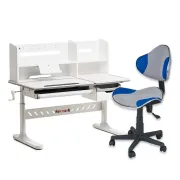 Комплект для підлітка парта Fundesk Fiore II Grey + стілець для школяра FunDesk LST3 Blue-Grey Комплект для підлітка парта Fundesk Fiore II Grey + стілець для школяра FunDesk LST3 Blue-Grey