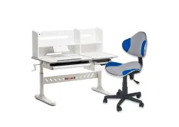 Комплект для підлітка парта Fundesk Fiore II Grey + стілець для школяра FunDesk LST3 Blue-Grey Комплект для підлітка парта Fundesk Fiore II Grey + стілець для школяра FunDesk LST3 Blue-Grey
