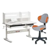 Комплект для підлітка парта Fundesk Fiore II Grey + стілець для школяра FunDesk LST3 Orange Комплект для підлітка парта Fundesk Fiore II Grey + стілець для школяра FunDesk LST3 Orange