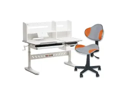 Комплект для підлітка парта Fundesk Fiore II Grey + стілець для школяра FunDesk LST3 Orange Комплект для підлітка парта Fundesk Fiore II Grey + стілець для школяра FunDesk LST3 Orange