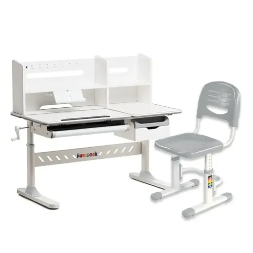 Комплект для подростка парта Fundesk Fiore II Grey + детский стул FunDesk SST3L Grey - Фото№1 Комплект для подростка парта Fundesk Fiore II Grey + детский стул FunDesk SST3L Grey - Фото№1