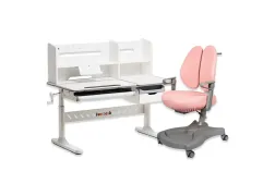 Комплект меблів Fundesk Fiore II Grey + Fundesk Leone Pink Комплект меблів Fundesk Fiore II Grey + Fundesk Leone Pink