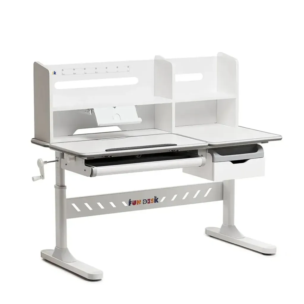 Комплект меблів Fundesk Fiore II Grey + Fundesk Leone Pink