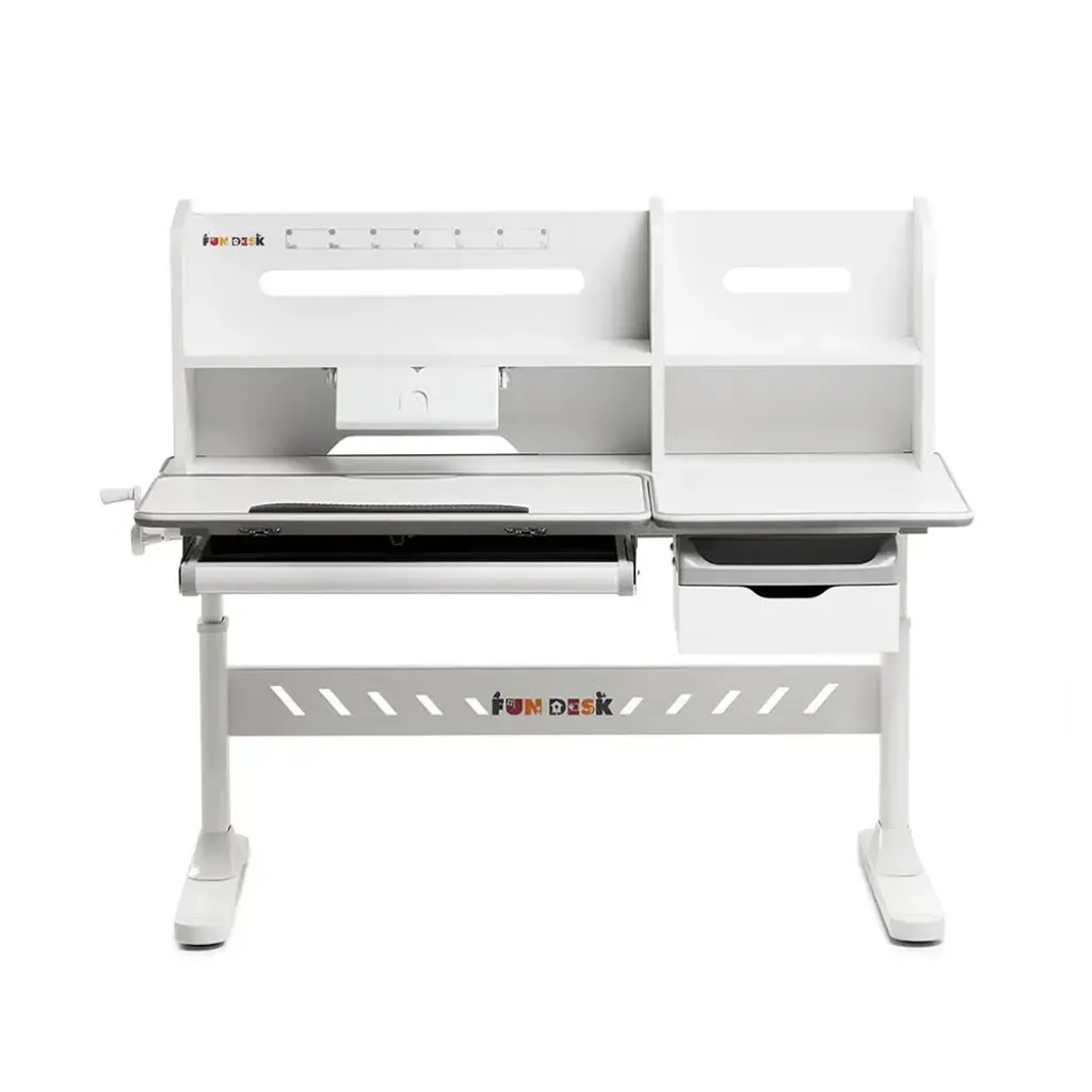 Комплект меблів Fundesk Fiore II Grey + Fundesk Leone Pink
