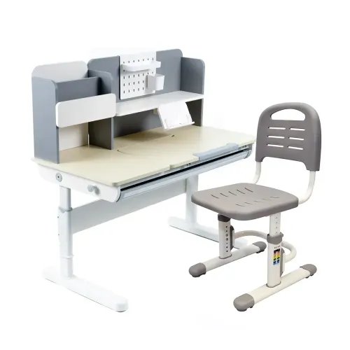 Парта FunDesk Ginepro Grey + Крісло FunDesk SST3LS Grey - Фото№1 Парта FunDesk Ginepro Grey + Крісло FunDesk SST3LS Grey - Фото№1