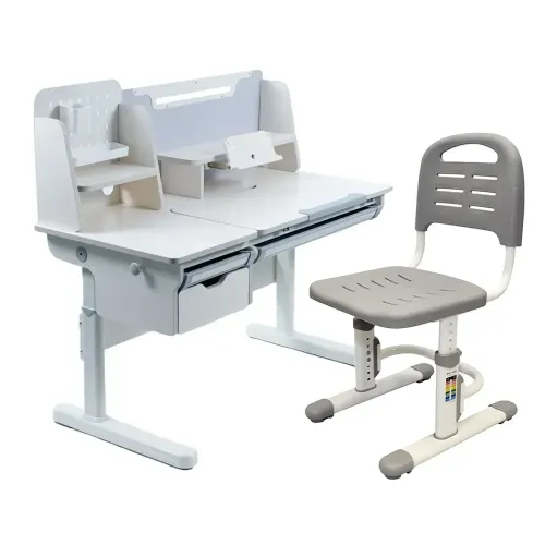 Функціональна парта Cubby Ammi Grey + Крісло Fundesk SST3LS Grey - Фото№1 Функціональна парта Cubby Ammi Grey + Крісло Fundesk SST3LS Grey - Фото№1