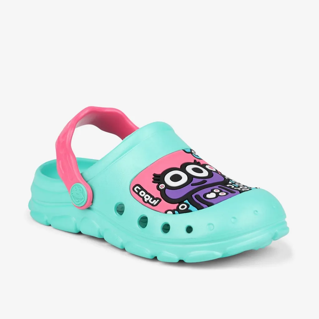Дитячі сабо Coqui STONEY 9383, м'ятний/рожевий