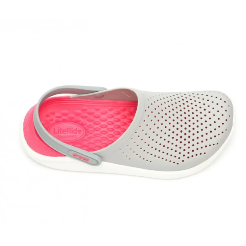 Кроксы сабо Crocs LiteRide Clog Pearl/White, серо-малиновый Кроксы сабо Crocs LiteRide Clog Pearl/White, серо-малиновый