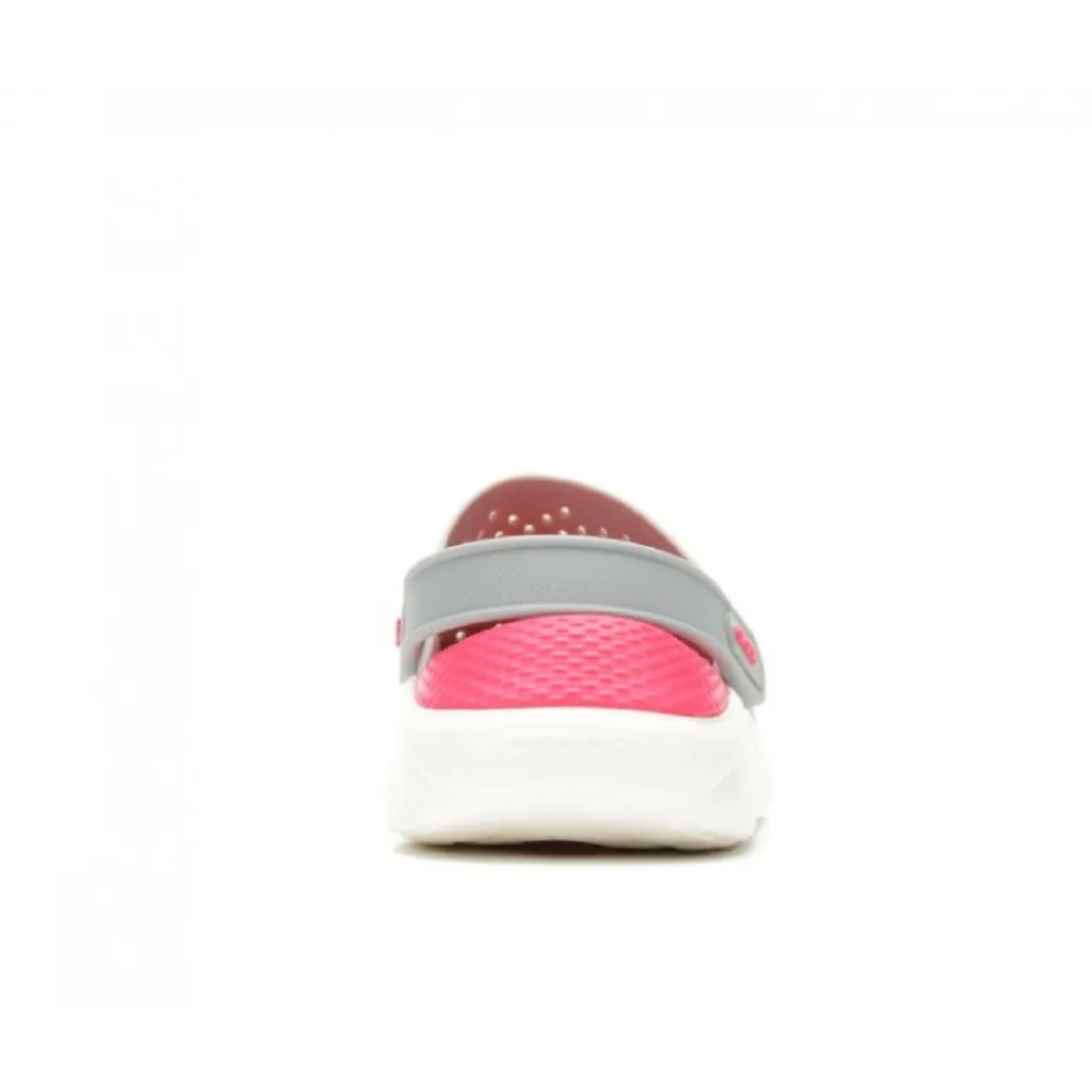 Кроксы сабо Crocs LiteRide Clog Pearl/White, серо-малиновый Кроксы сабо Crocs LiteRide Clog Pearl/White, серо-малиновый