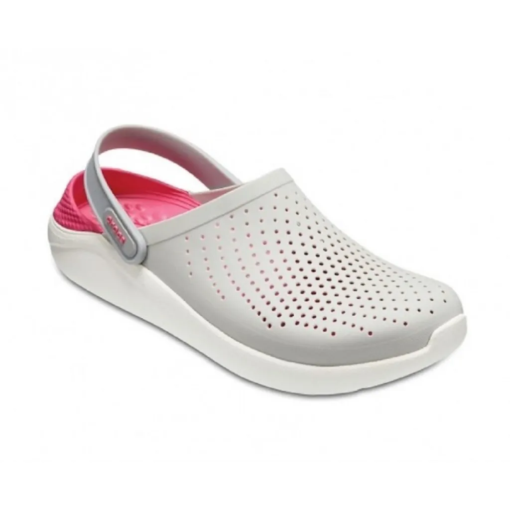 Кроксы сабо Crocs LiteRide Clog Pearl/White, серо-малиновый Кроксы сабо Crocs LiteRide Clog Pearl/White, серо-малиновый