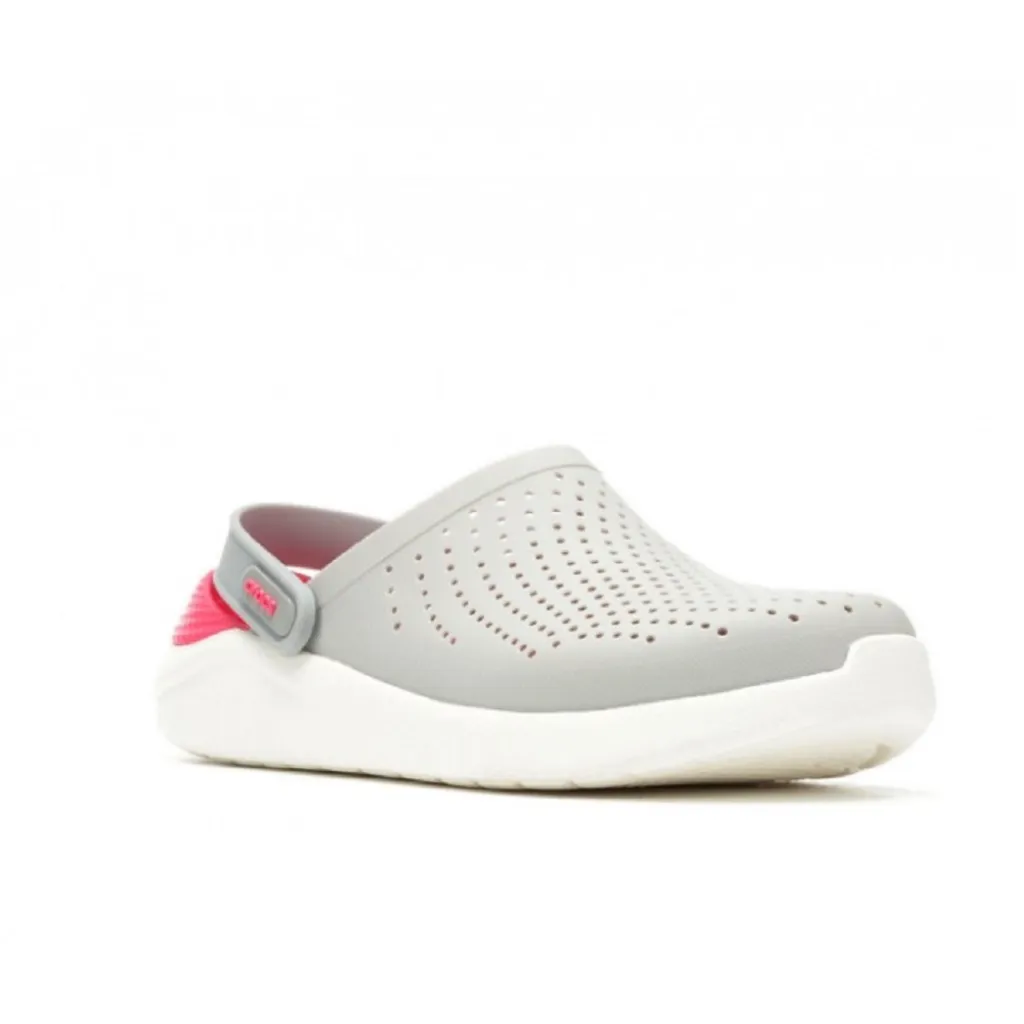 Кроксы сабо Crocs LiteRide Clog Pearl/White, серо-малиновый Кроксы сабо Crocs LiteRide Clog Pearl/White, серо-малиновый