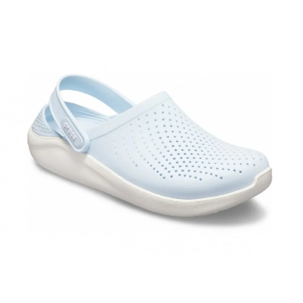 Кроксы сабо Crocs LiteRide Clog Mineral Blue/White, голубой Кроксы сабо Crocs LiteRide Clog Mineral Blue/White, голубой