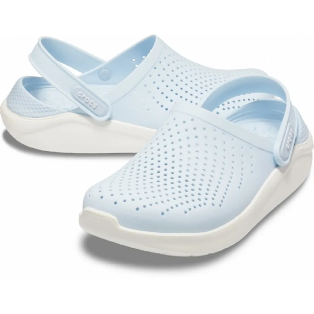 Кроксы сабо Crocs LiteRide Clog Mineral Blue/White, голубой Кроксы сабо Crocs LiteRide Clog Mineral Blue/White, голубой