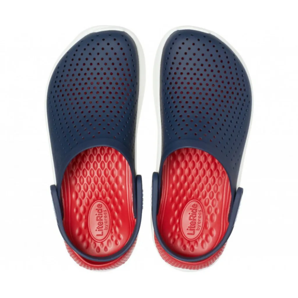 Кроксы сабо Crocs LiteRide Clog Navy/Pepper, красно-синий Кроксы сабо Crocs LiteRide Clog Navy/Pepper, красно-синий