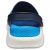 Кроксы сабо Crocs LiteRide Clog Navy/white, темно-синий - Фото№3