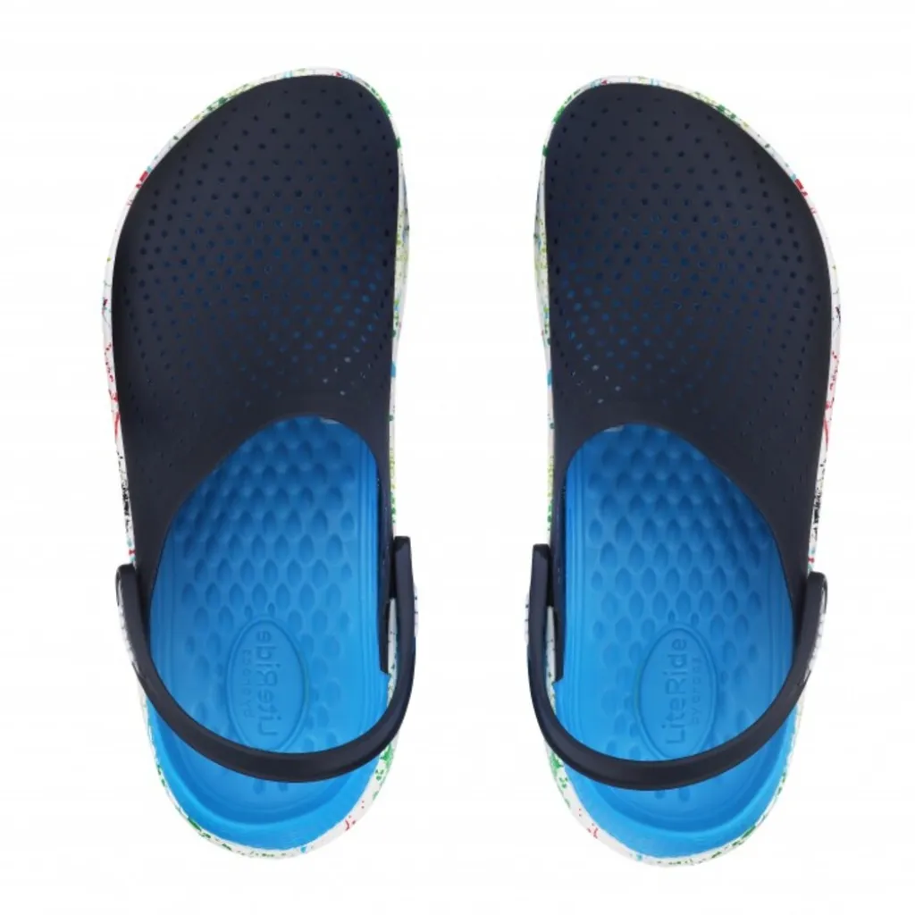 Кроксы сабо Crocs LiteRide Clog Navy/white, кляксы темно-синий Кроксы сабо Crocs LiteRide Clog Navy/white, кляксы темно-синий