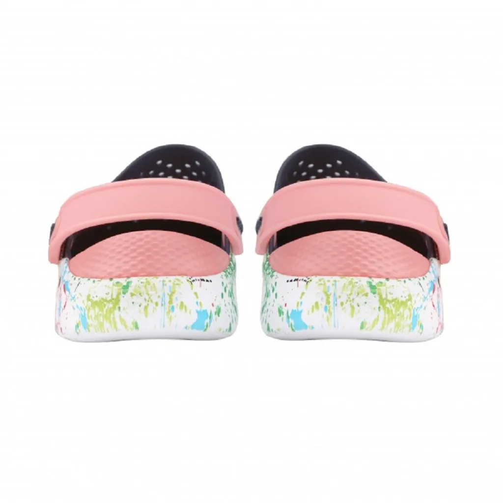 Кроксы сабо Crocs LiteRide Clog Navy/Melon, кляксы розово-синий Кроксы сабо Crocs LiteRide Clog Navy/Melon, кляксы розово-синий