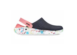 Кроксы сабо Crocs LiteRide Clog Navy/Melon, кляксы розово-синий Кроксы сабо Crocs LiteRide Clog Navy/Melon, кляксы розово-синий