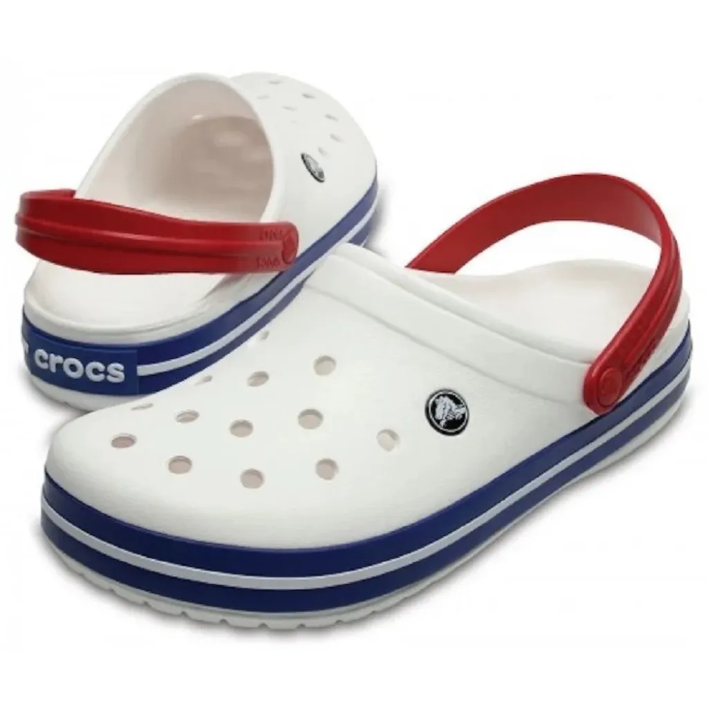 Кроксы сабо Crocs Crocband White/Blue Jean, белый Кроксы сабо Crocs Crocband White/Blue Jean, белый