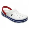 Кроксы сабо Crocs Crocband White/Blue Jean, белый - Фото№4