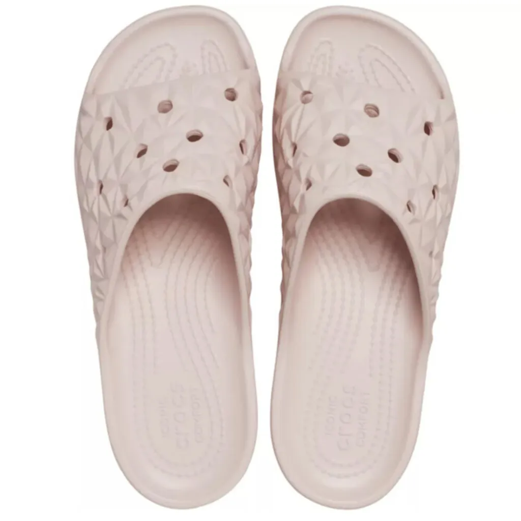 Женские кроксы Crocs Slade Geometric Lastic Bone, молочный Женские кроксы Crocs Slade Geometric Lastic Bone, молочный