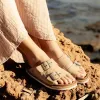 Ортопедические женские шлепанцы Genuins Hawaii G105574, светло-бежевый - Фото№4