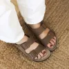 Ортопедические женские шлепанцы Genuins Hawaii G106020, коричневый/велюр - Фото№5