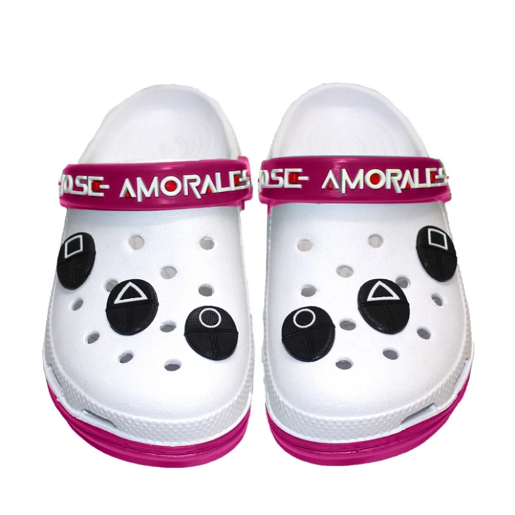 Женские сабо Jose Amorales 116471, бело-бордовый Женские сабо Jose Amorales 116471, бело-бордовый