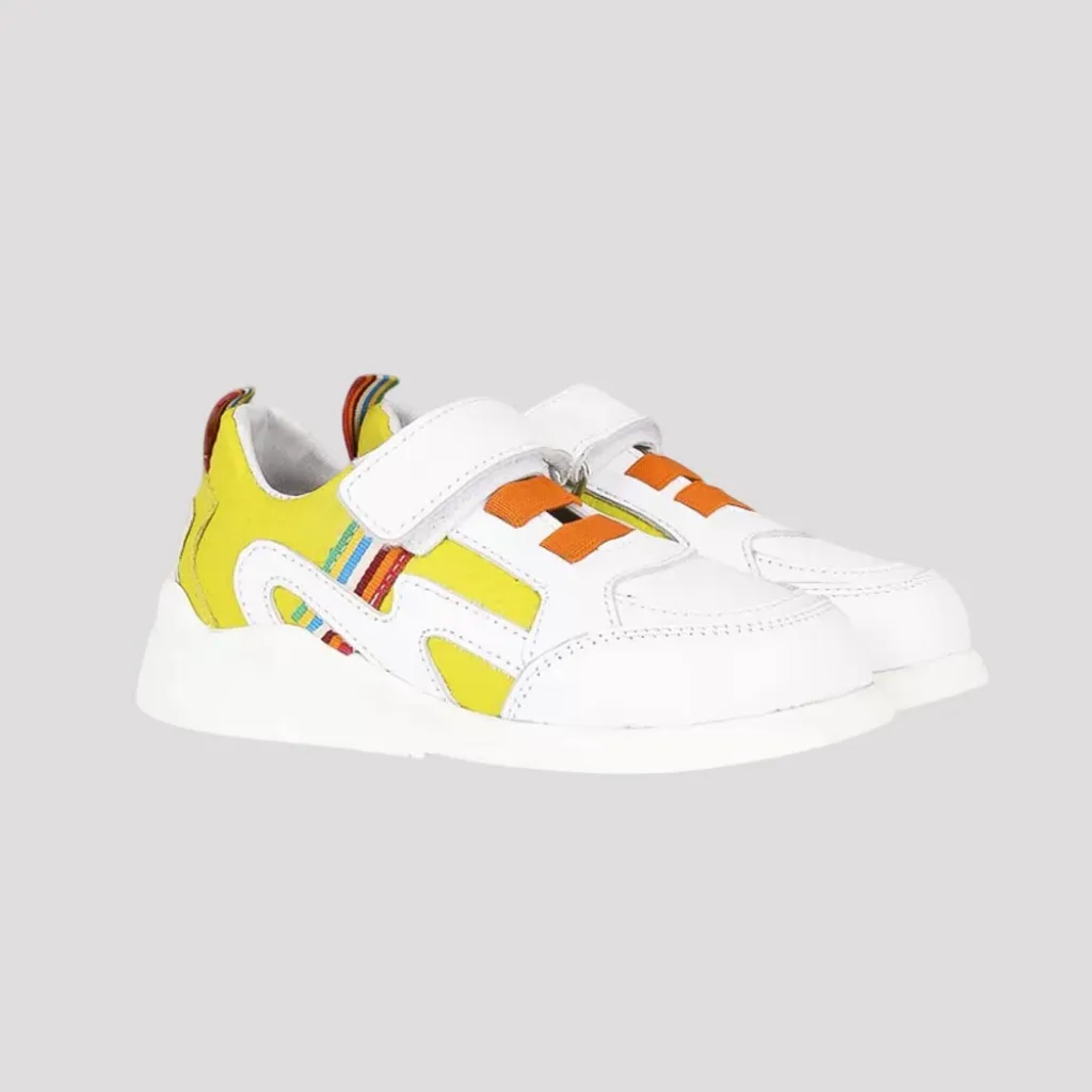 Ортопедические детские кроссовки YellowSP 410AP Ortofoot, бело-желтые