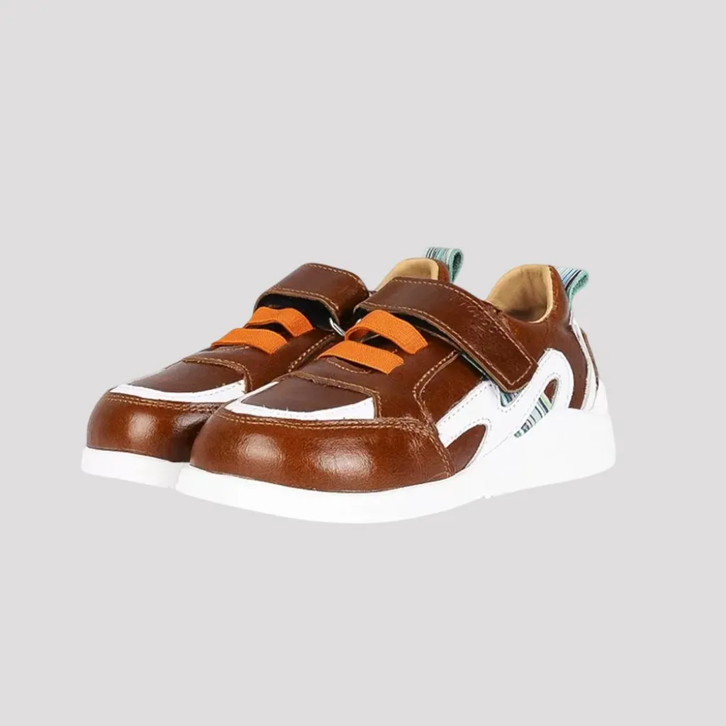 Ортопедические детские кроссовки RedSP 410AP Ortofoot, бело-коричневые