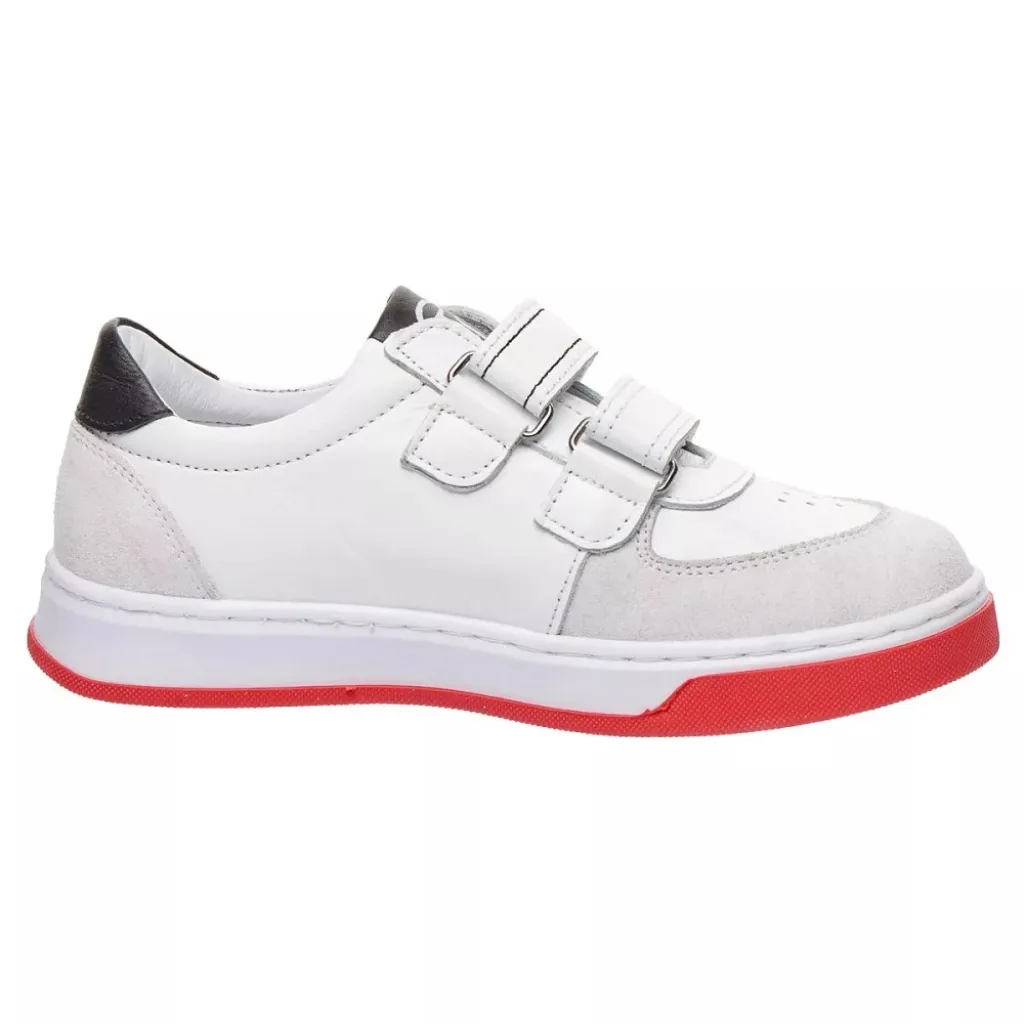 Профилактические кеды для девочки Theo Leo LEO-3198 WH-RED, белый/красный