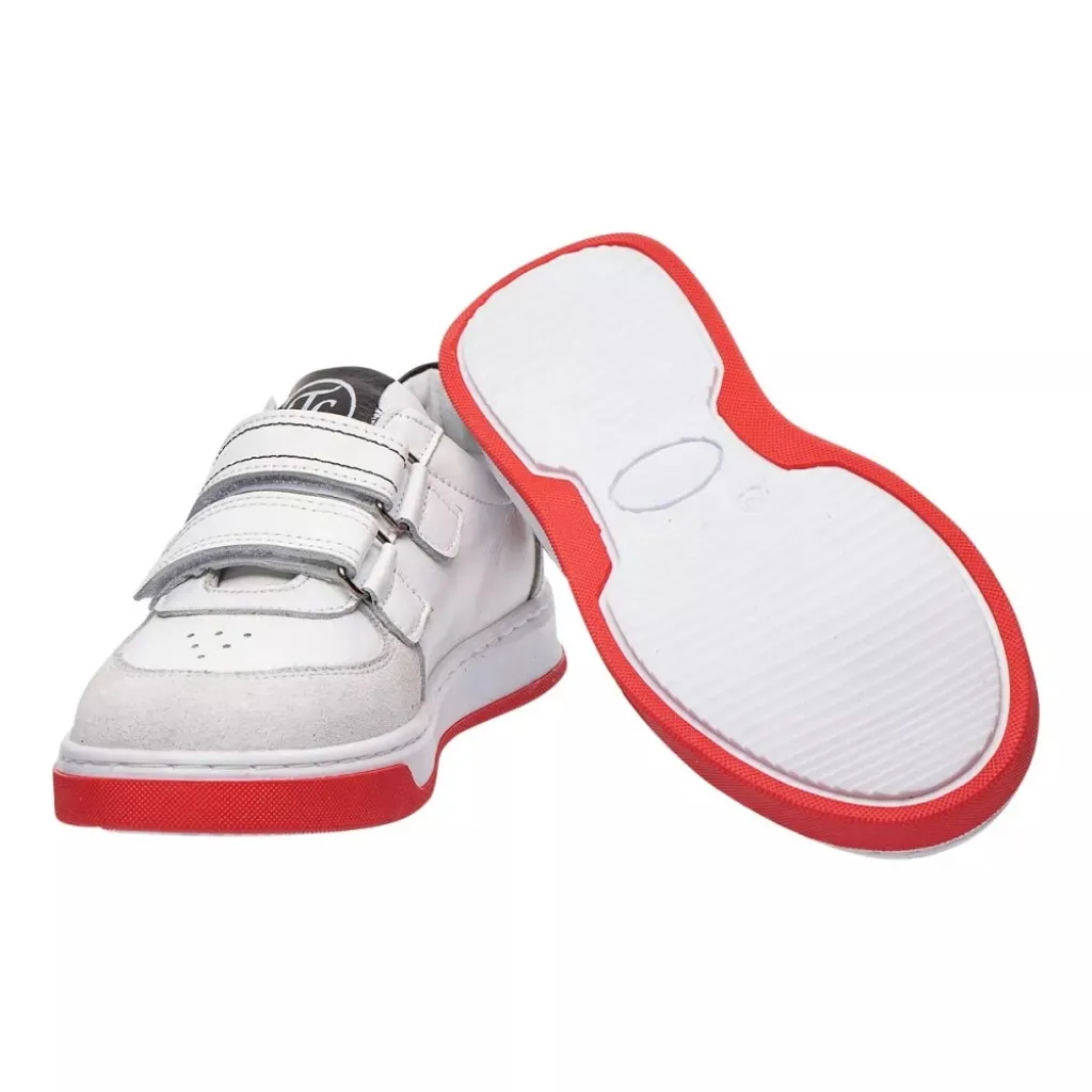 Профилактические кеды для девочки Theo Leo LEO-3198 WH-RED, белый/красный