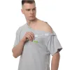 Адаптивний чоловічий костюм (футболка+штани) на липучках Plus plus, світло-сірий меланж - Фото№5