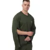 Адаптивний чоловічий костюм (світшот+штани) на липучках Plus plus, хакі - Фото№3