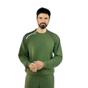 Адаптивний чоловічий світшот з блискавкою на комірі Plus plus, хакі
