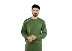 Адаптивный мужской свитшот с молнией на воротнике Plus plus, хаки Адаптивный мужской свитшот с молнией на воротнике Plus plus, хаки