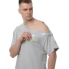 Адаптивна чоловіча футболка на липучках Plus plus, світло-сірий меланж - Фото№4