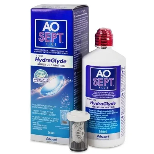 Пероксидный раствор для контактных линз Alcon AoSept Hydraglyde, 360 мл - Фото№1 Пероксидный раствор для контактных линз Alcon AoSept Hydraglyde, 360 мл - Фото№1