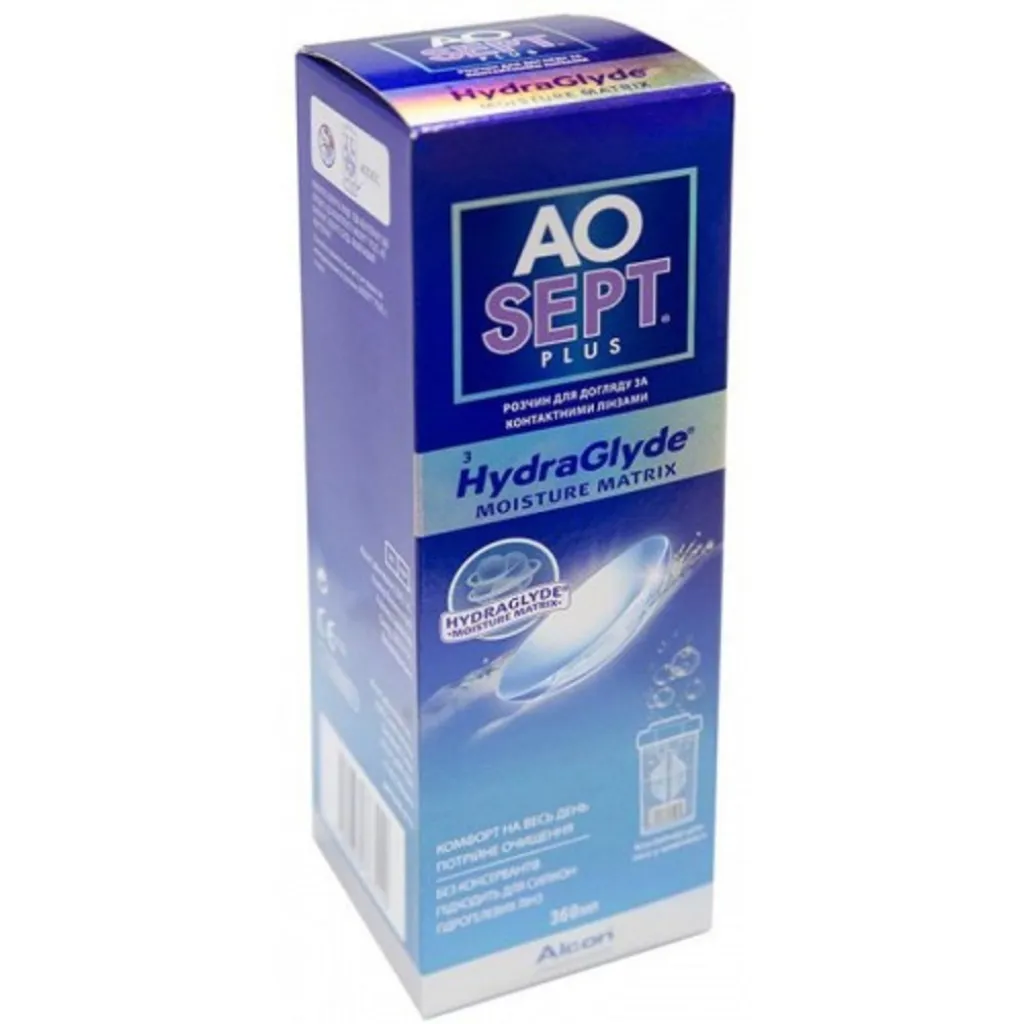 Пероксидный раствор для контактных линз Alcon AoSept Hydraglyde, 360 мл Пероксидный раствор для контактных линз Alcon AoSept Hydraglyde, 360 мл