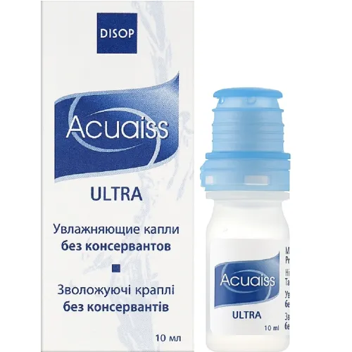 Зволожуючі краплі для очей Disop Acuaiss Ultra, 10 мл - Фото№1 Зволожуючі краплі для очей Disop Acuaiss Ultra, 10 мл - Фото№1