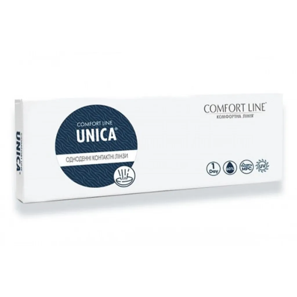 Одноденні контактні лінзи Unica Comfort Line, 30 лінз/упаковка Одноденні контактні лінзи Unica Comfort Line, 30 лінз/упаковка