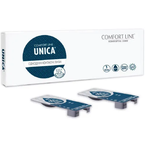 Одноденні контактні лінзи Unica Comfort Line, 30 лінз/упаковка - Фото№1 Одноденні контактні лінзи Unica Comfort Line, 30 лінз/упаковка - Фото№1