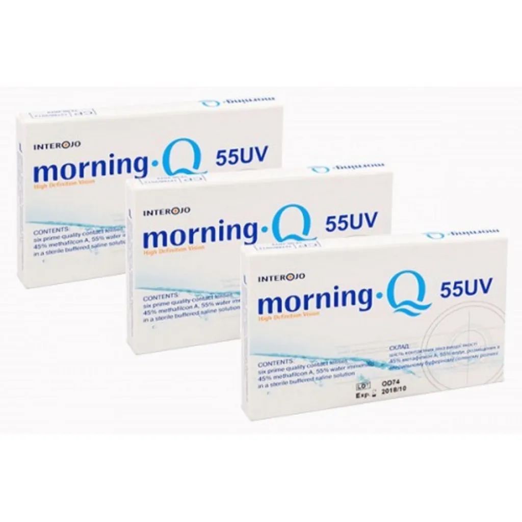 Контактні лінзи щомісячної заміни Interojo Morning Q 55UV, 6 шт Контактні лінзи щомісячної заміни Interojo Morning Q 55UV, 6 шт