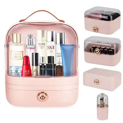Набір органайзерів для косметики та прикрас Elegance Kit, 5 шт, рожевий - Фото№1 Набір органайзерів для косметики та прикрас Elegance Kit, 5 шт, рожевий - Фото№1