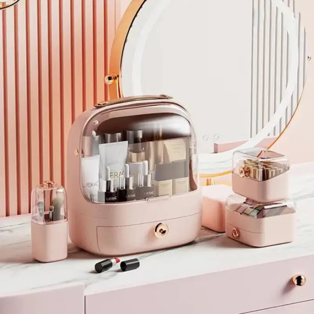 Набір органайзерів для косметики та прикрас Elegance Kit, 5 шт, рожевий Набір органайзерів для косметики та прикрас Elegance Kit, 5 шт, рожевий