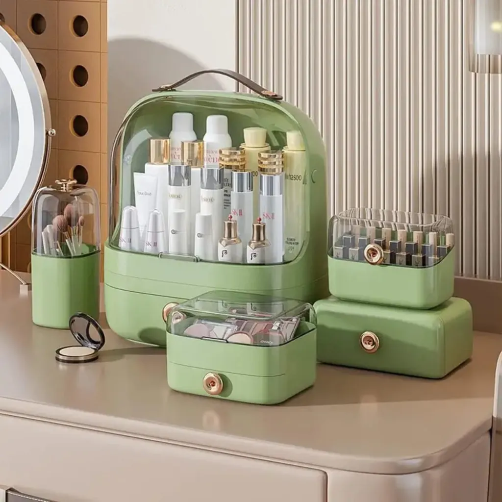 Набор органайзеров для косметики и украшений Elegance Kit, 5 шт, зеленый